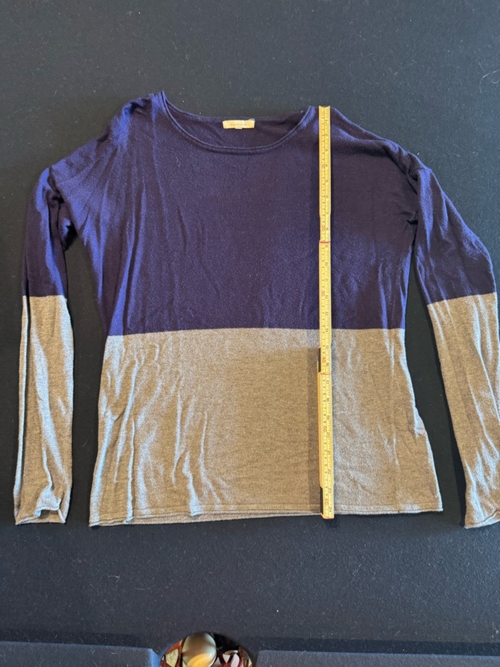 41 Hawthorn Navy and Gray Colorblock Scoop Neck Sweater